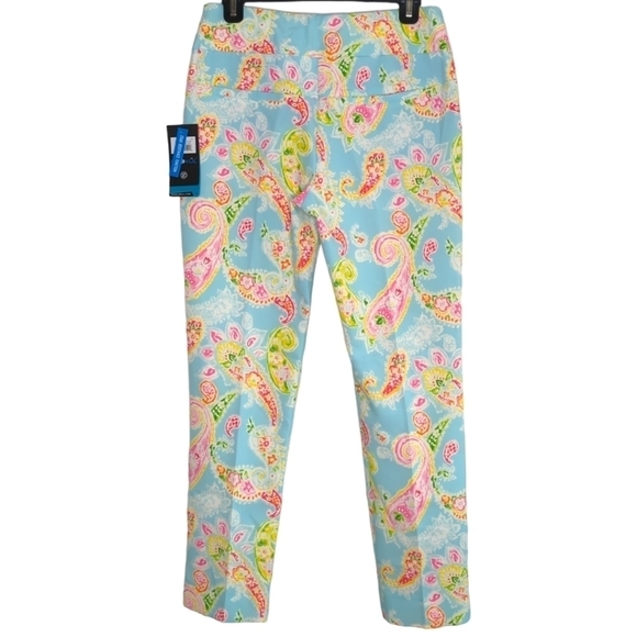 Ikbul UPF 50+ Sharon Seafoam Paisley Floral Golf Outdoors Ankle Pants NWT 4 - Picture 16 of 16